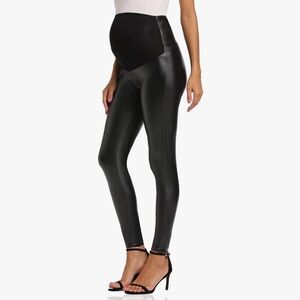 Maternity faux leather leggings